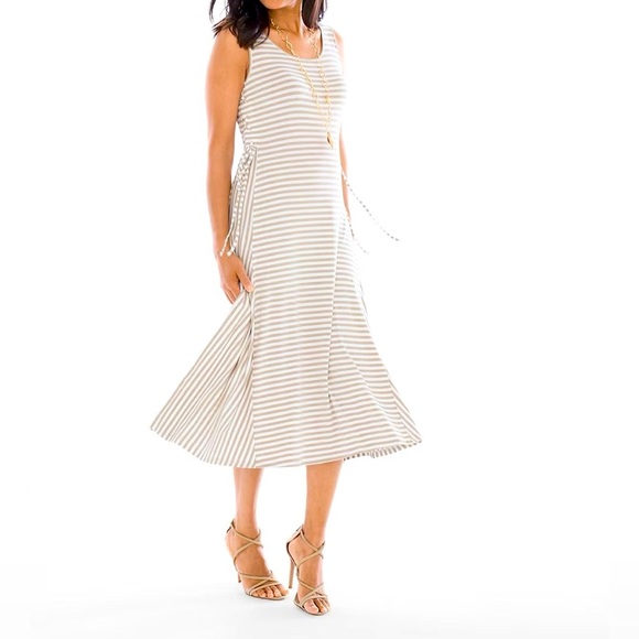 Chico’s Striped Side-Lacing Tank Dress - Picture 1 of 14